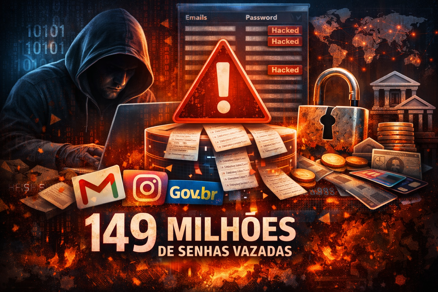 Encontrado banco de dados com mais de 149 milhões de senhas expostas, incluindo contas de gmail, instagram e gov.br